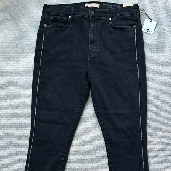 7 for All Mankind High Waist Ankle Skinny Jeans Size 32 NWT - Picture 2 of 9